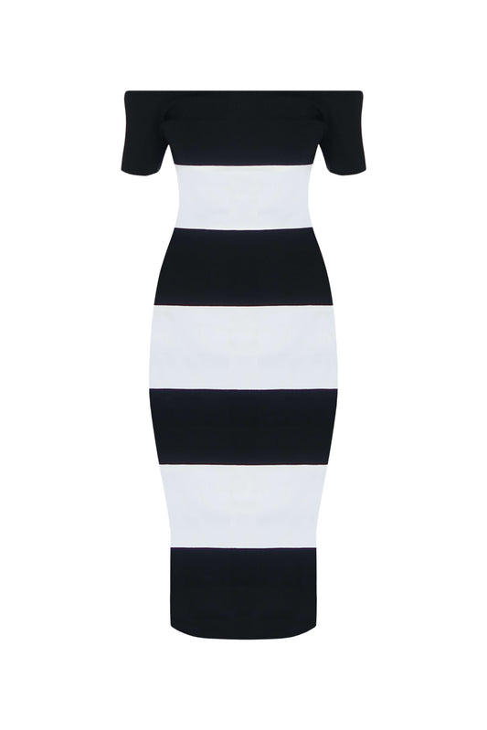 Pearline Stripped Midi Dress